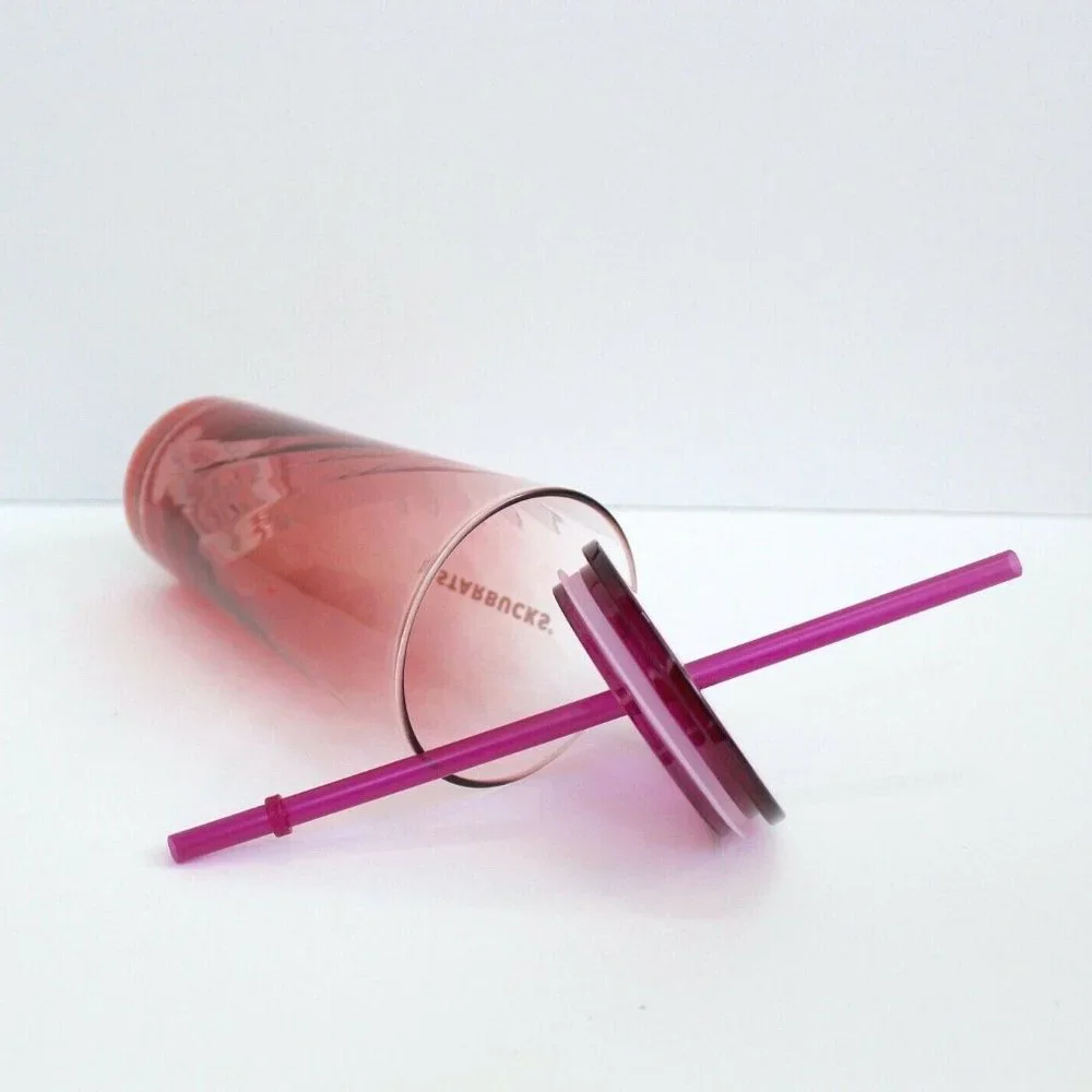 Starbucks 2021 Pink Ombre Swirl Glass Tumbler